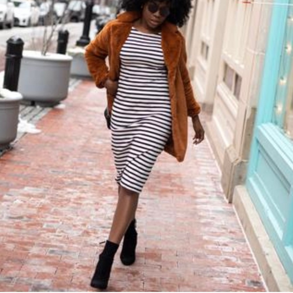 J. Crew Long-sleeve striped dress SIZE 0